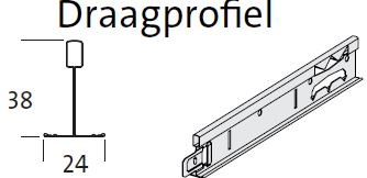 euroc.quick-lock hoofdprof.T24/38 zwart 3.60m (20st/ds)